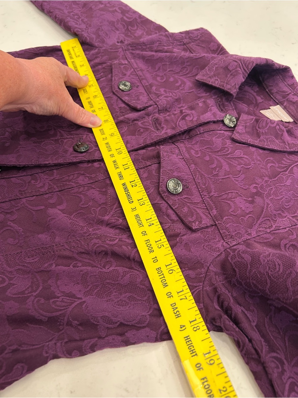 Chico's Deep Purple Textured Button-Front Jacket - Picture 7 of 8